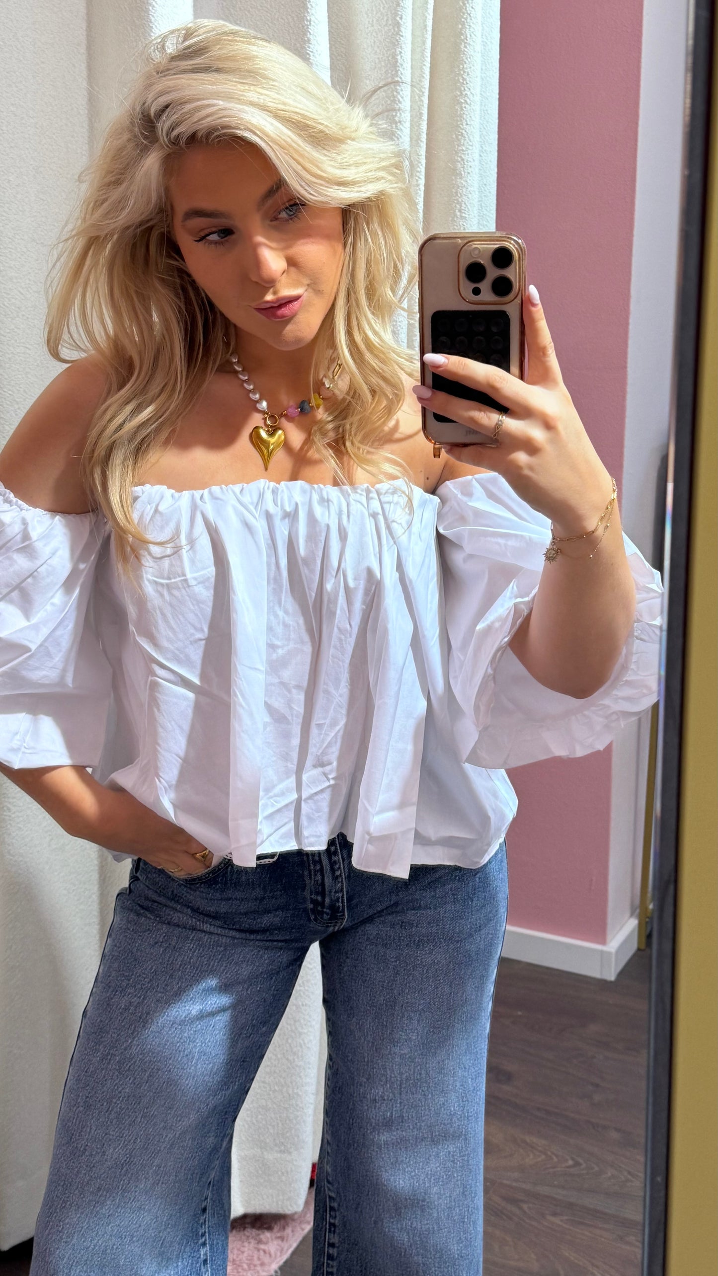 Off Shoulder Top - Wit