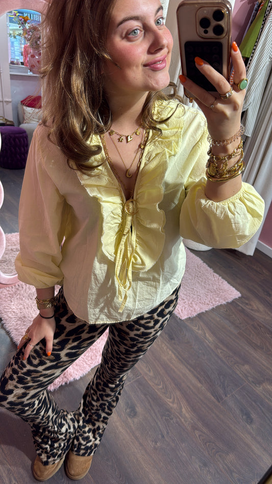 Blouse geel ruffle - Studio Anna Mae