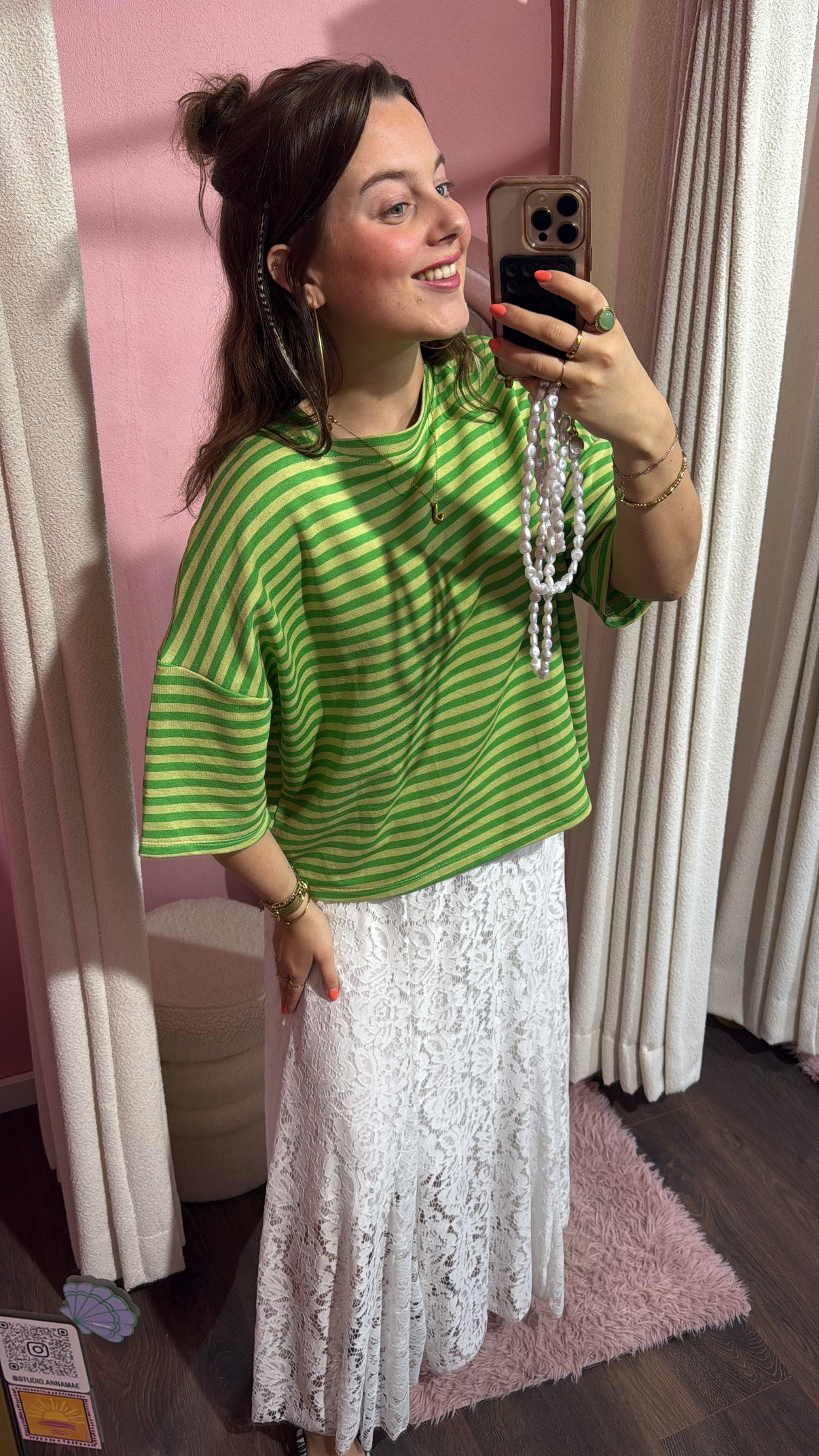 Green T-shirt sweater