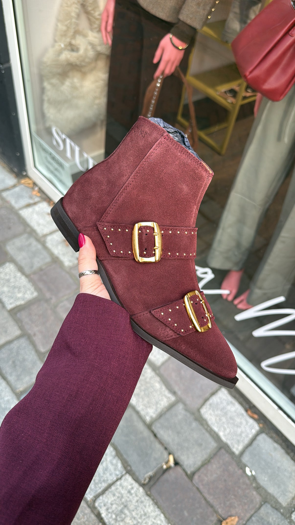 DWRS KARBY suede - Enkellaarsjes | Bordeaux