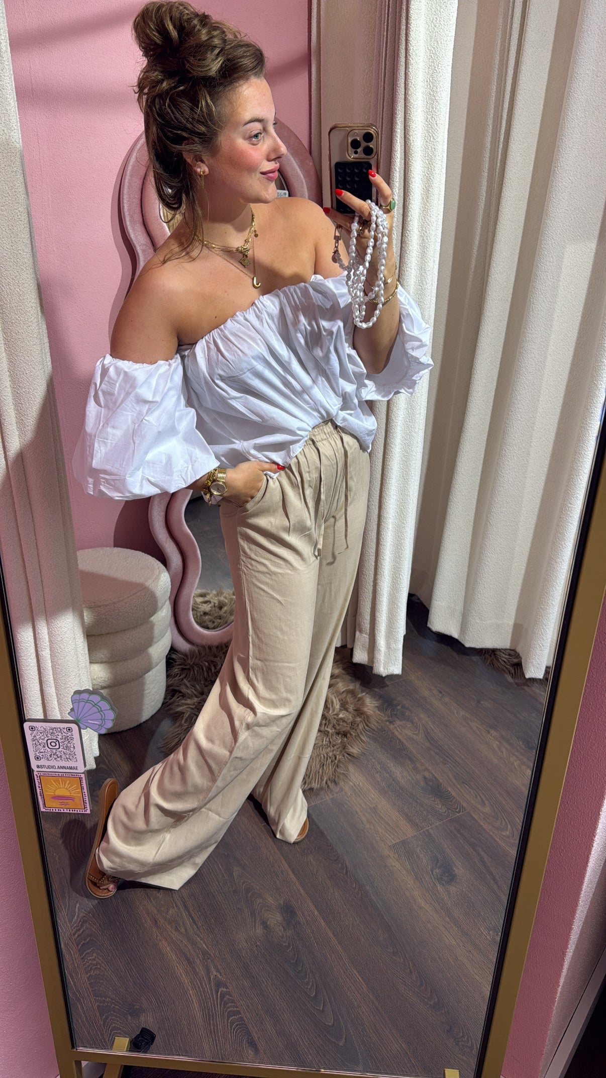Linnen pants Nora beige