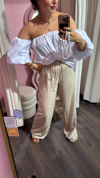 Linnen pants Nora beige