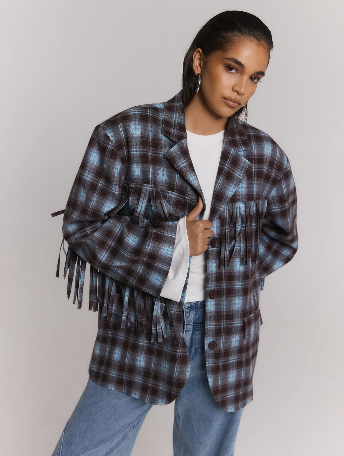 TORI check blazer