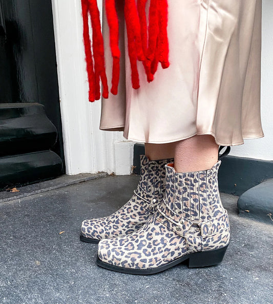 HOOK leopard - Enkellaarsjes | Beige / Black