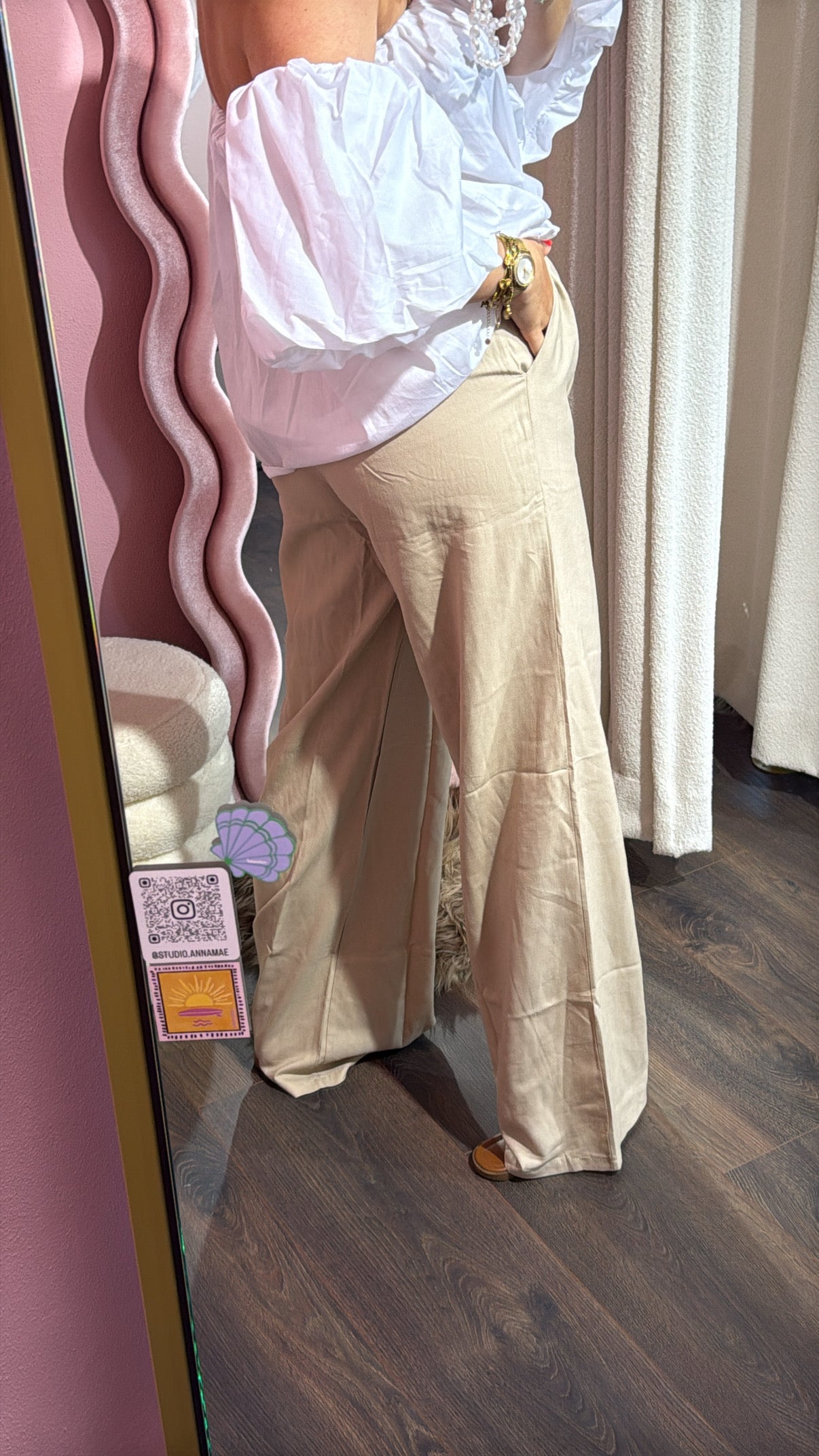 Linnen pants Nora beige