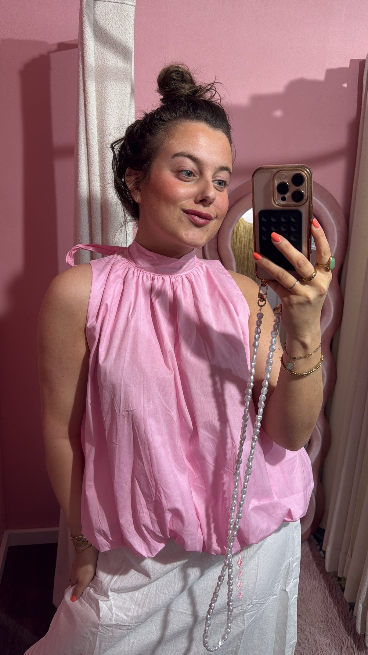 Open Back Top - pink