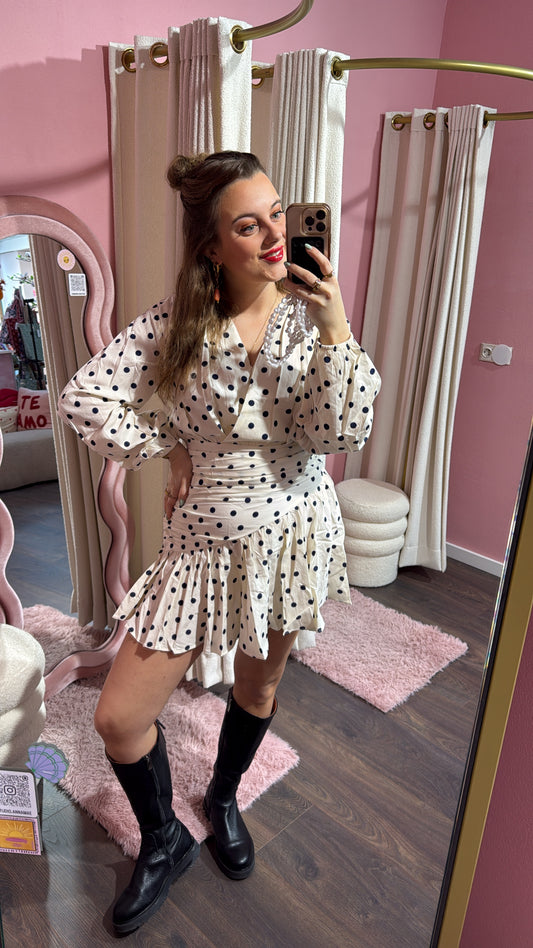 Polkadot dress- navy blue