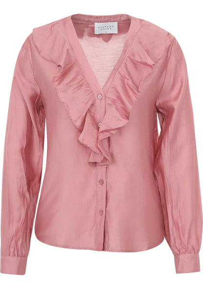 Sisters point- blouse ruffle dusty blush