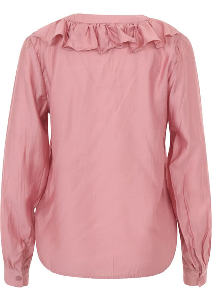 Sisters point- blouse ruffle dusty blush