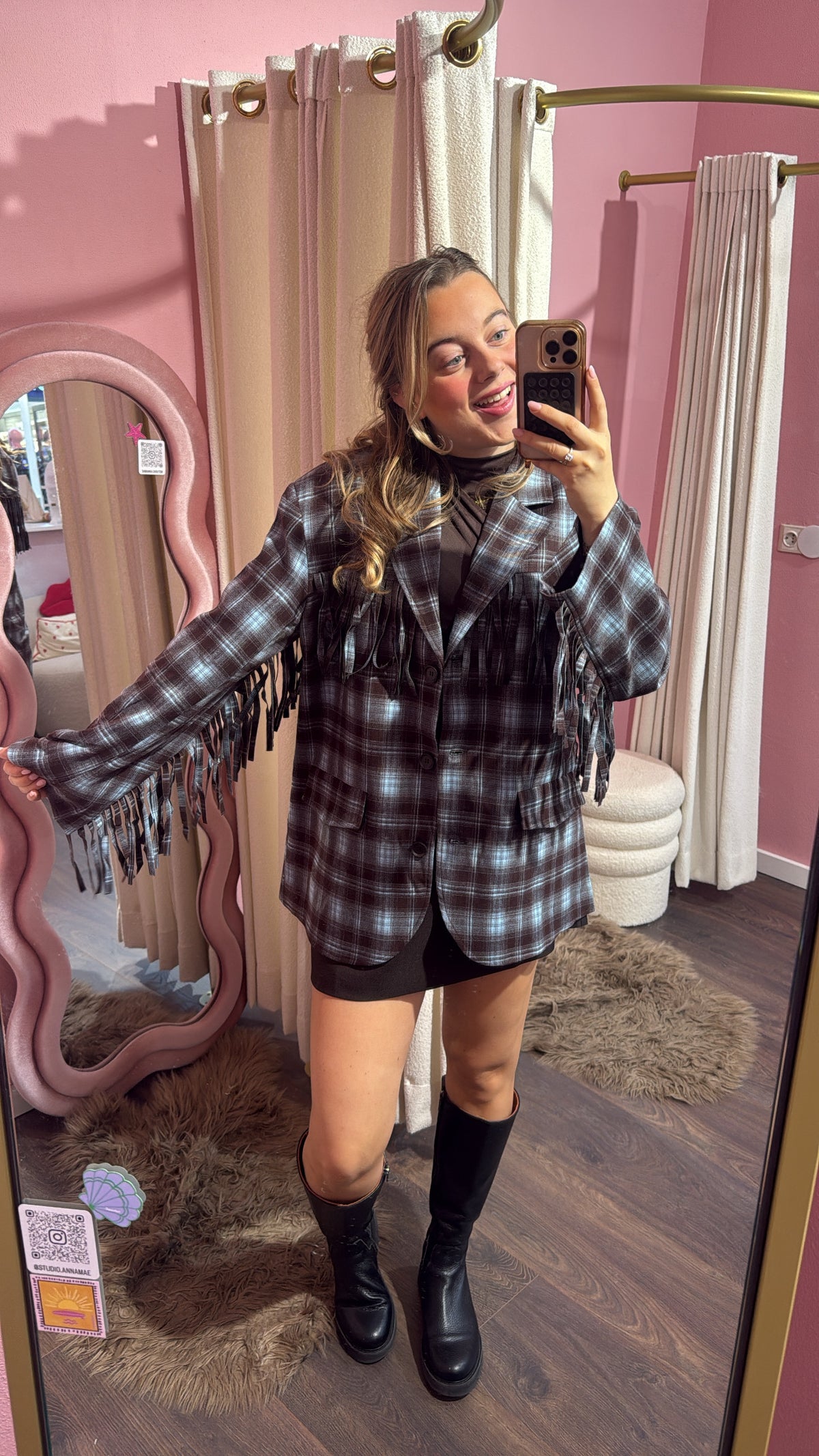 TORI check blazer