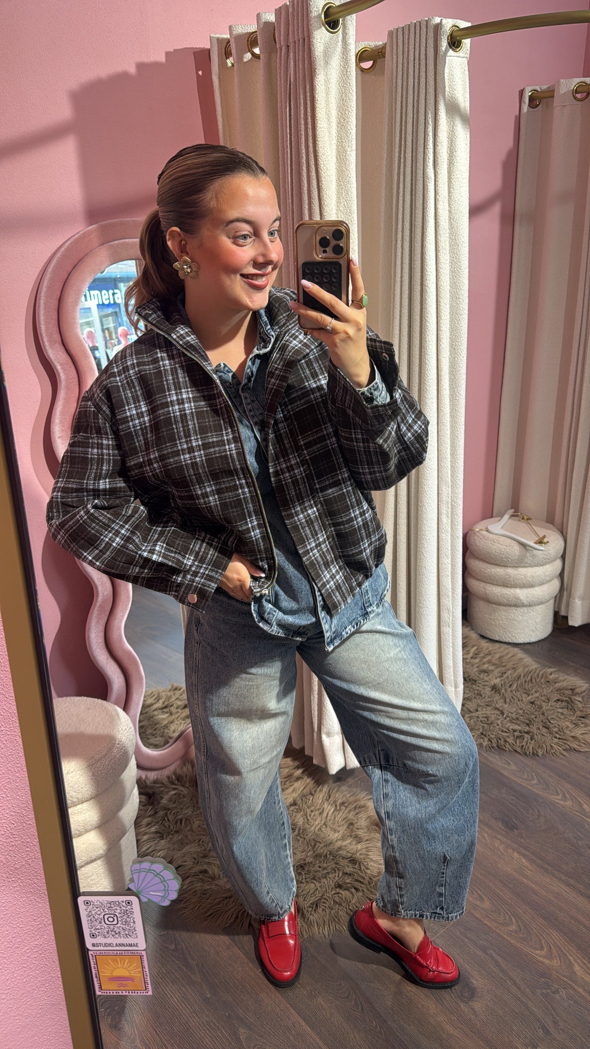 MEREL Flanel Jacket blauw