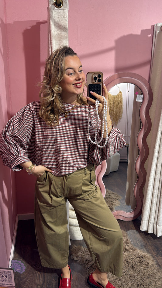 Blouse Noa ruit rood