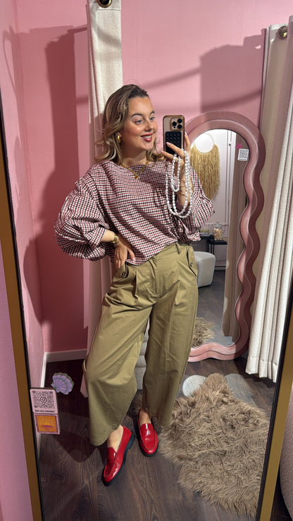 Blouse Noa ruit rood