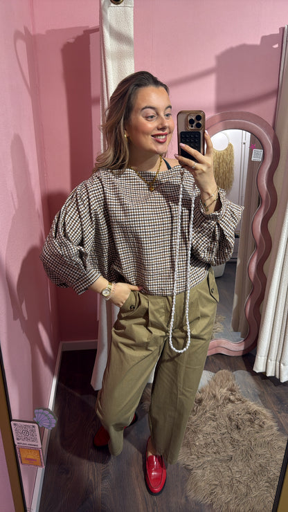 Blouse Noa ruit bruin