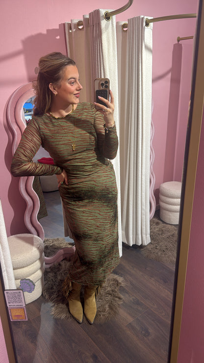 Zebra mesh jurk