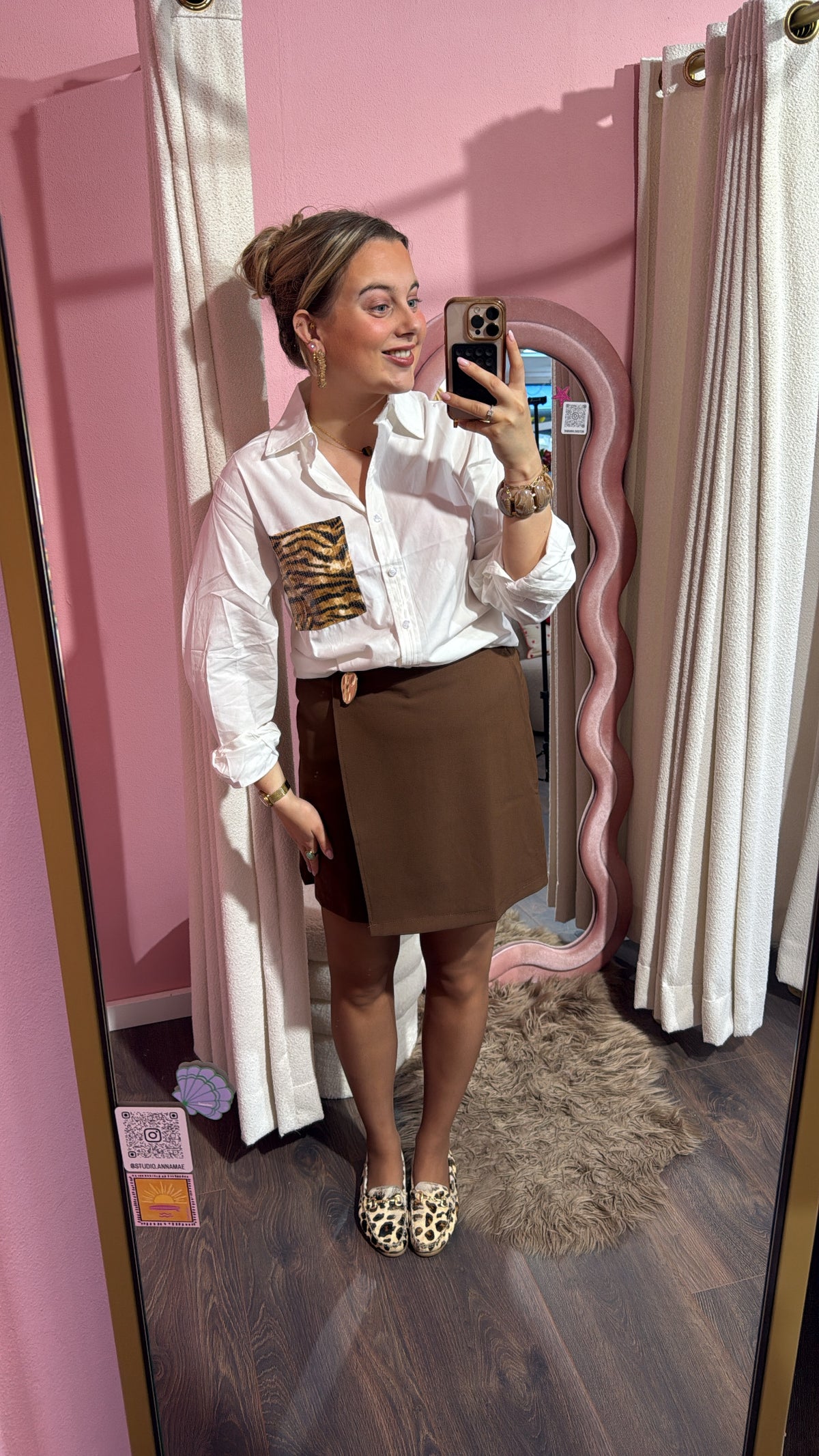 Liva rok bruin met goud detail