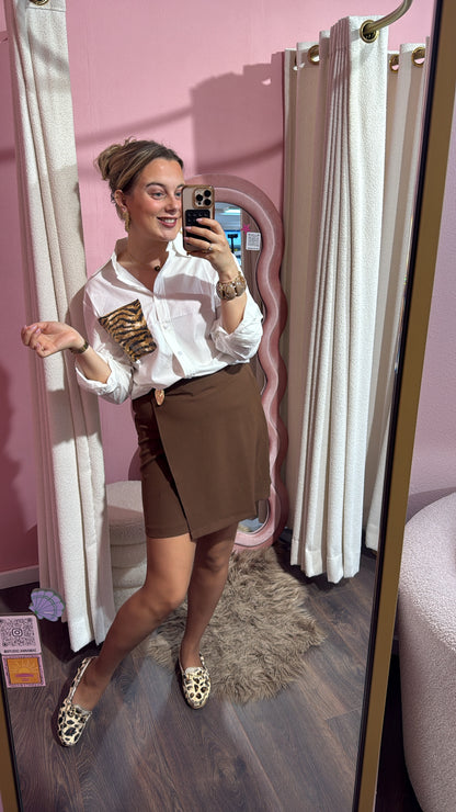 Liva rok bruin met goud detail