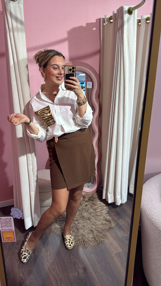 Liva rok bruin met goud detail