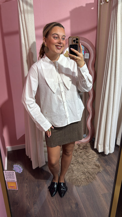 Liva strik blouse wit