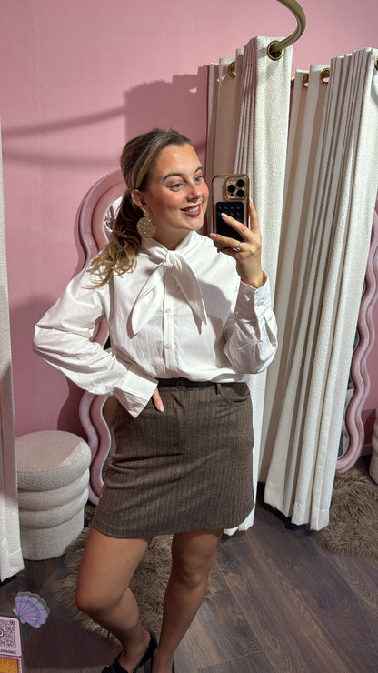 Liva strik blouse wit