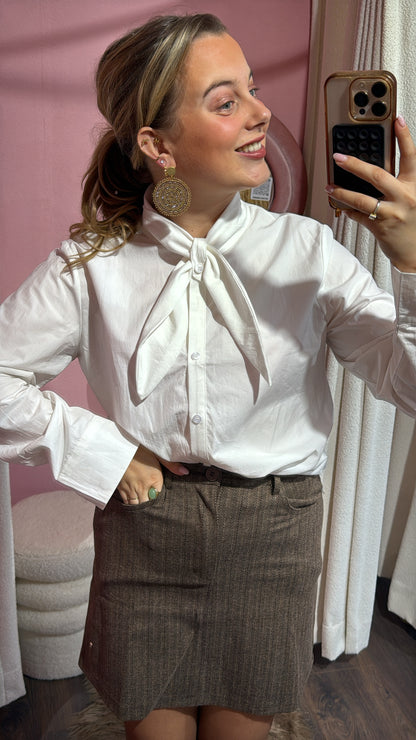 Liva strik blouse wit