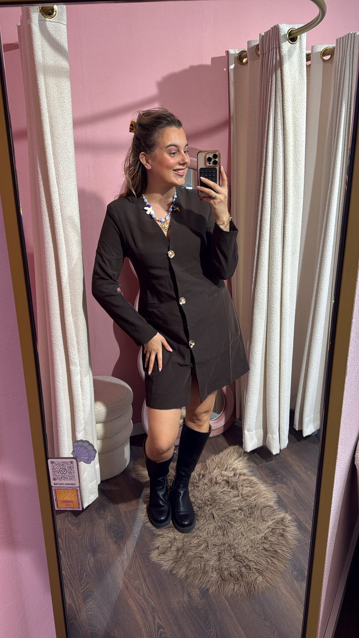 Blazer jurk bruin