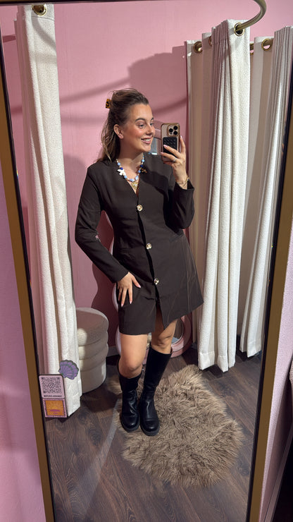 Blazer jurk bruin