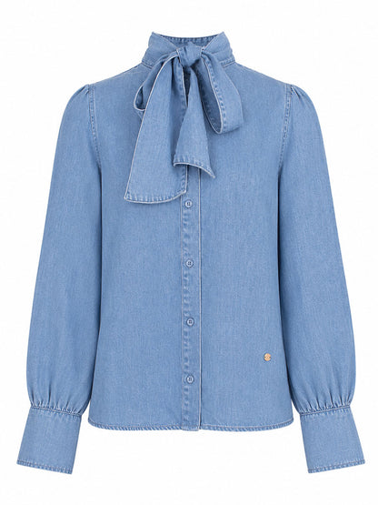 Spijker blouse met strik