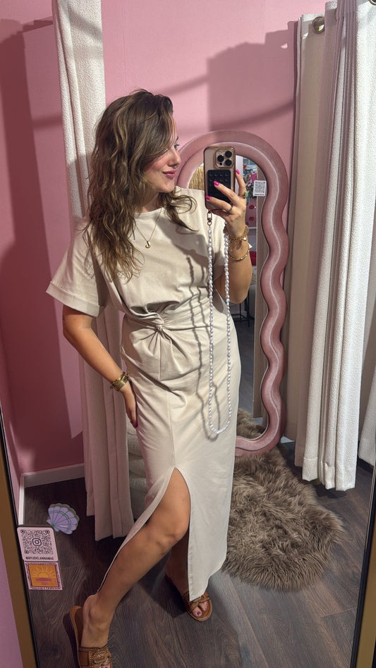 T-shirt dress beige