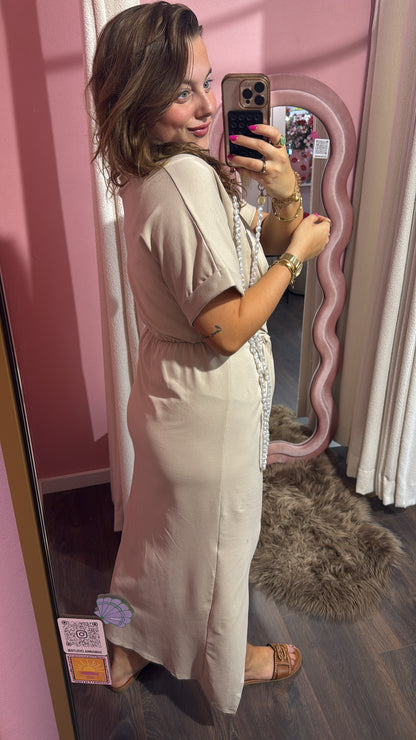 T-shirt dress beige