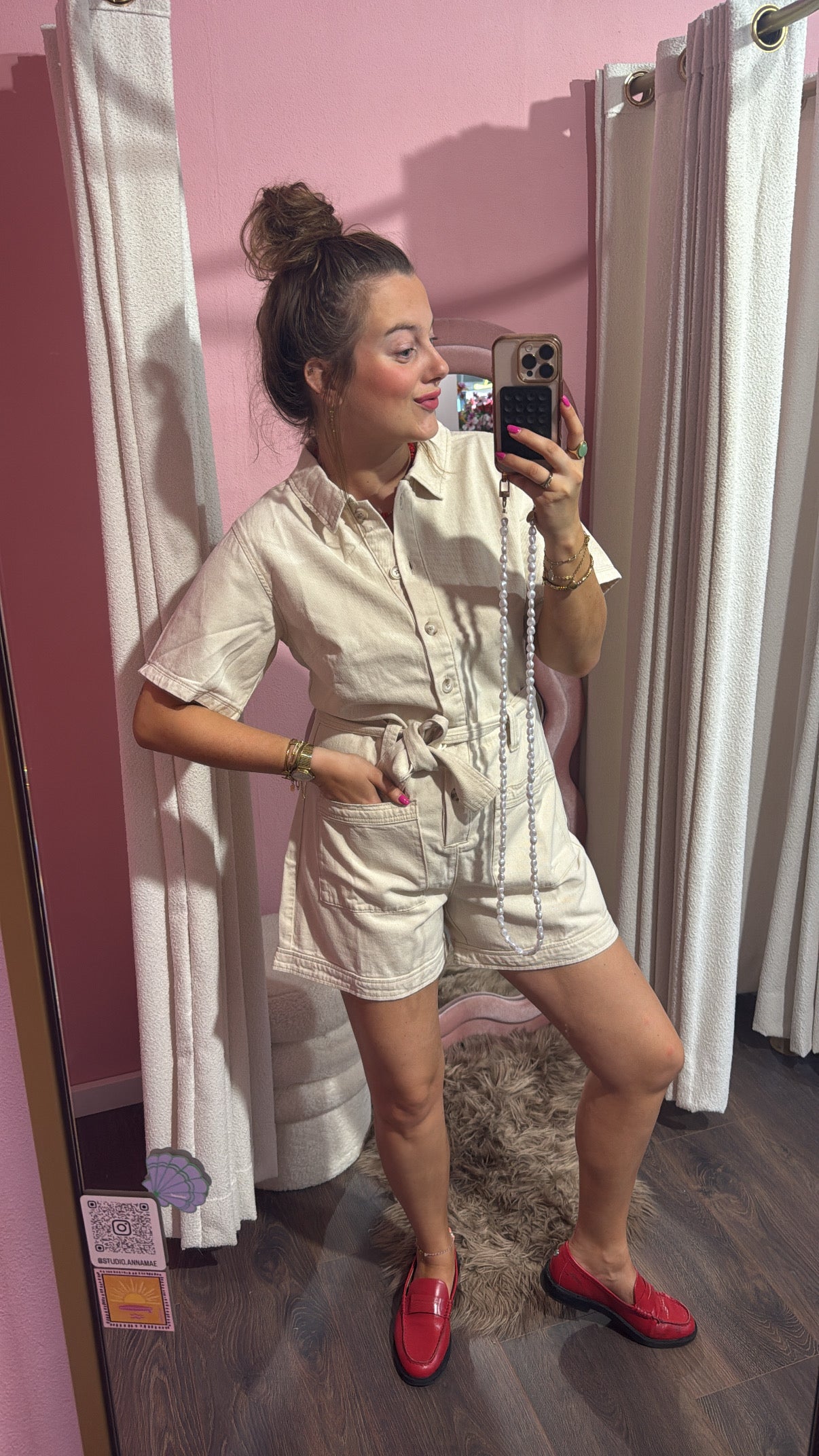 Playsuit beige denim